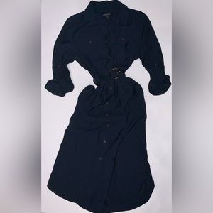 Banana Republic navy blue safari style dress